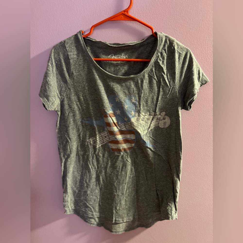 Women’s Lucky Brand Fender american flag guitar shirt